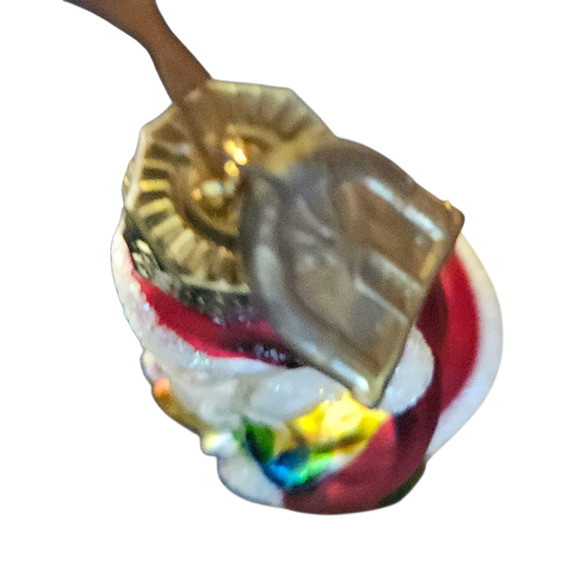 Christopher Radko Glass Santa Ornament 3" Hand Blown Painted Poland Hat Glitter - Picture 5 of 6